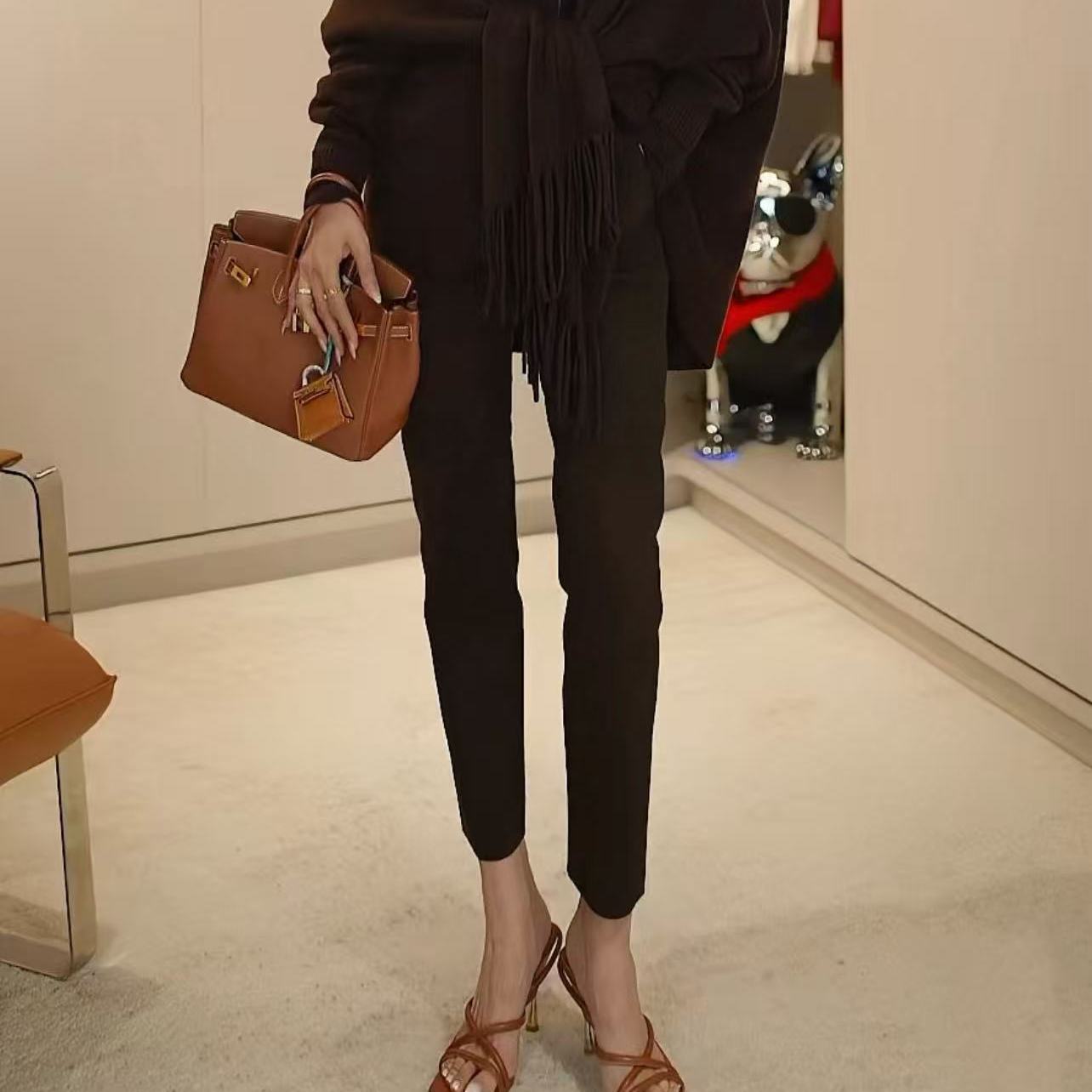 【多多还是多多】显瘦绒面大弹力皮裤KF-K0128-PC