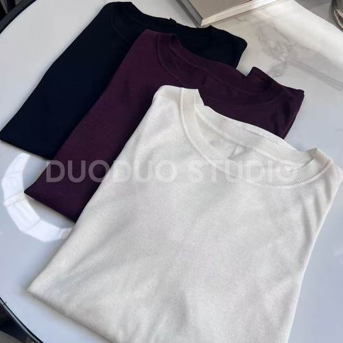 【多多还是多多】百百桑蚕丝透视圆领长袖针织衫1861