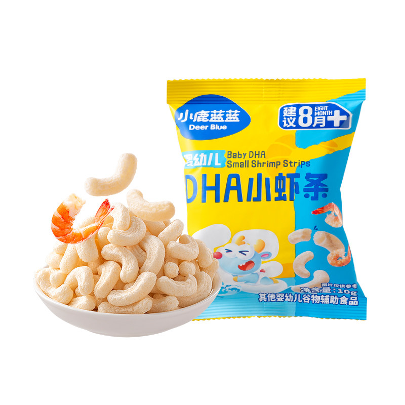 u先超市 小鹿蓝蓝婴标虾条8月+宝宝零食磨牙棒泡芙条婴幼儿零食