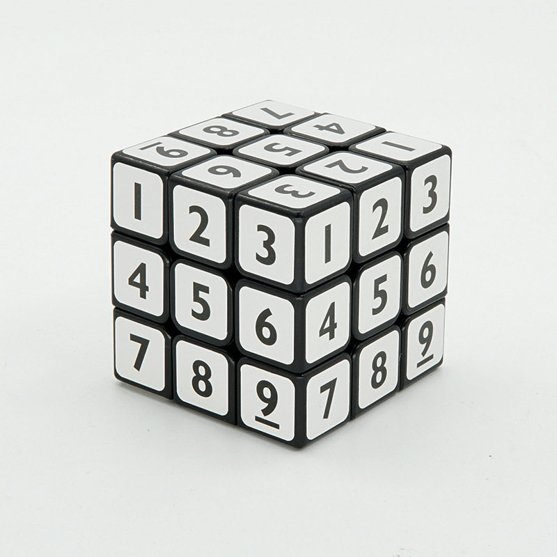【 三阶数字魔方黑底 白色贴纸】57mm 3x3x3 阶数独魔方