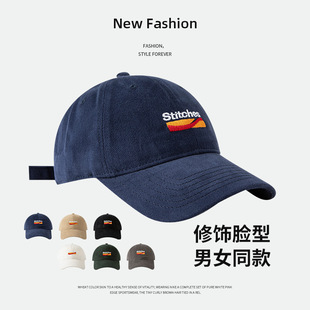 经典美式Stitches刺绣情侣鸭舌软顶潮牌滑板日系遮阳墨绿色棒球帽