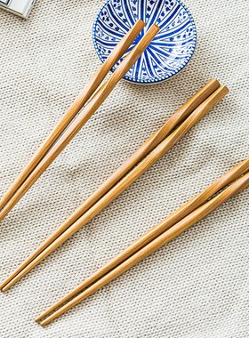 品竹竹制麻花筷家用竹筷轻奢日式和风筷酒店儿童筷子商用创意餐具