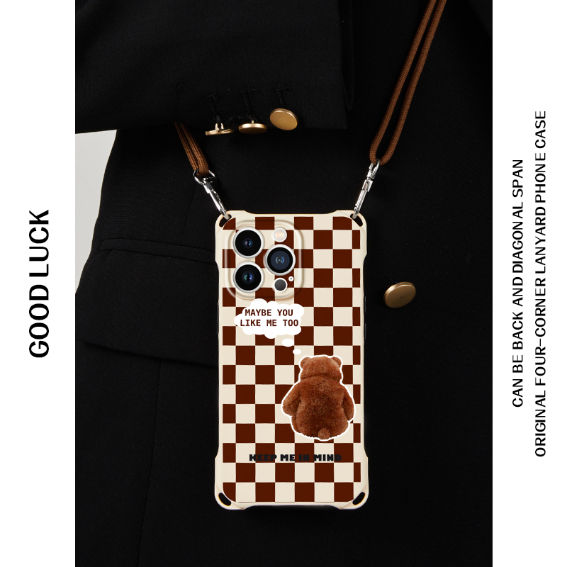 苹果14/13硅胶卡通挂绳原创