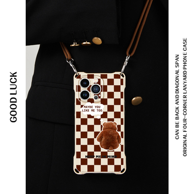 苹果14/13硅胶卡通挂绳原创