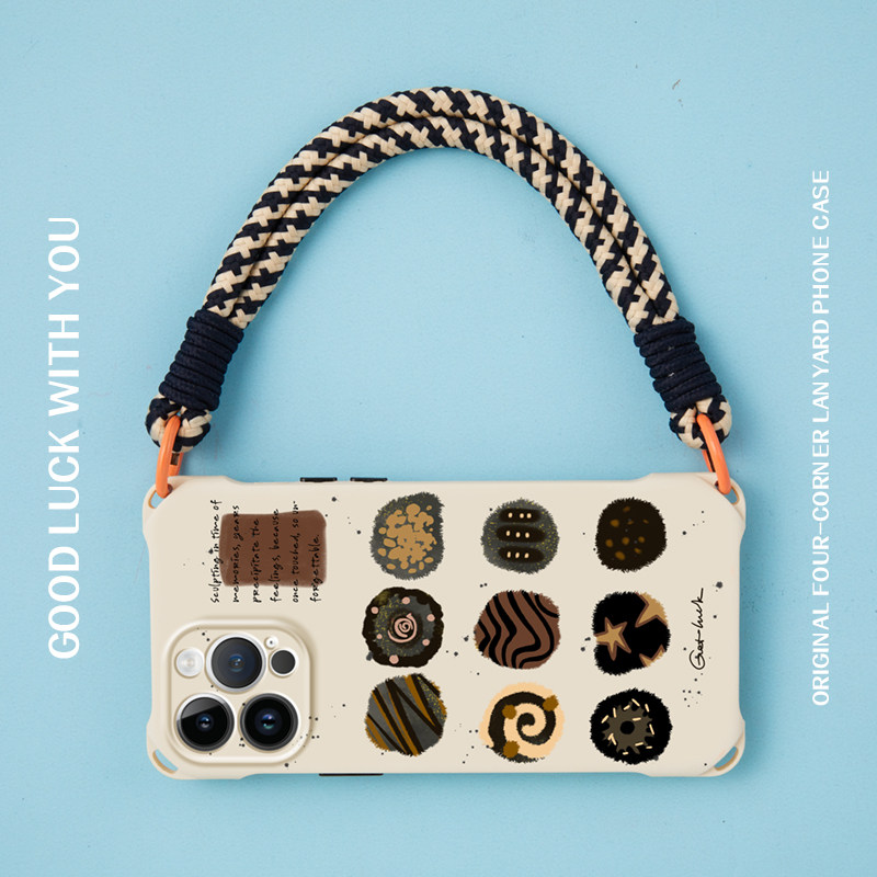 适用苹果14promax手机壳斜跨15挂绳创意女12pro背带新款复古iphone13腕带日韩11ins潮xsmax原创xr全包小众