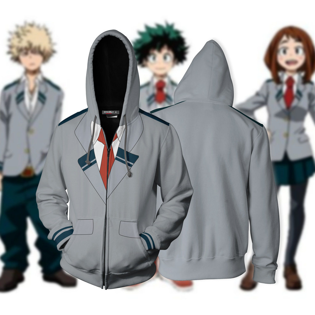 新款 热门日漫 我的英雄学院校服3d卫衣 cosplay动漫3d卫衣连帽衫
