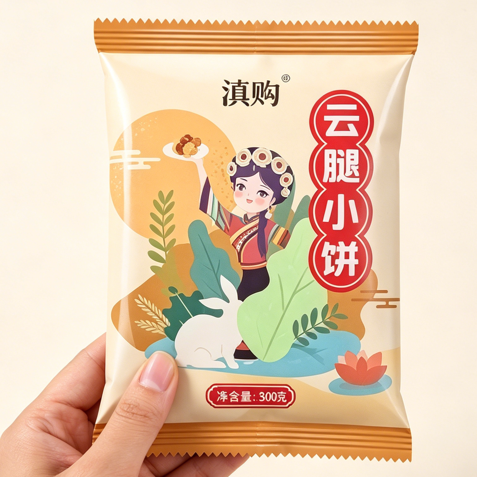 滇购50gx100枚云腿月饼宣威火腿蛋黄月饼酥皮散装多口味中秋月饼