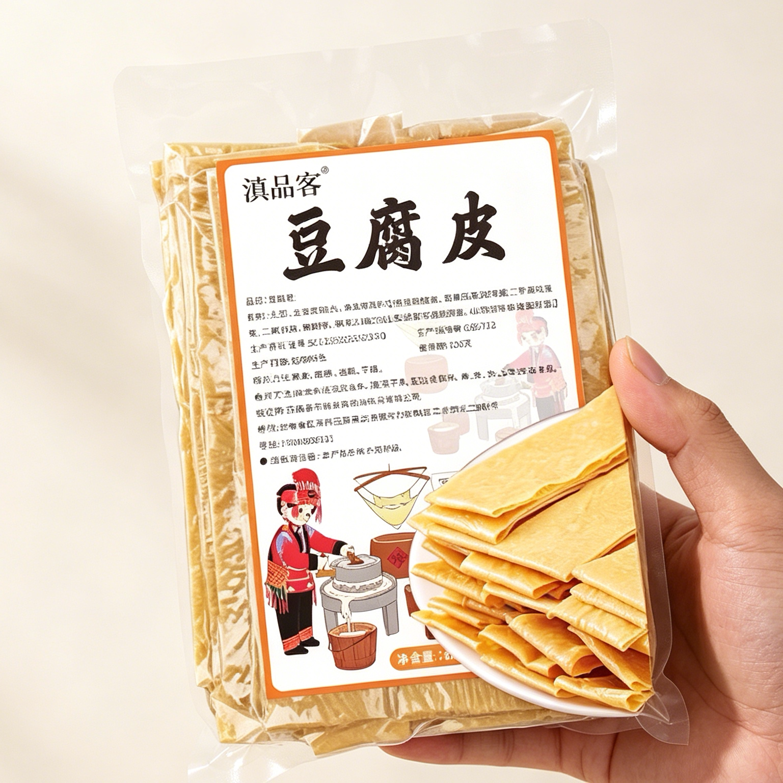 滇品客石屏豆腐皮豆腐丝云南特产油豆皮豆腐条腐竹凉拌豆皮干货