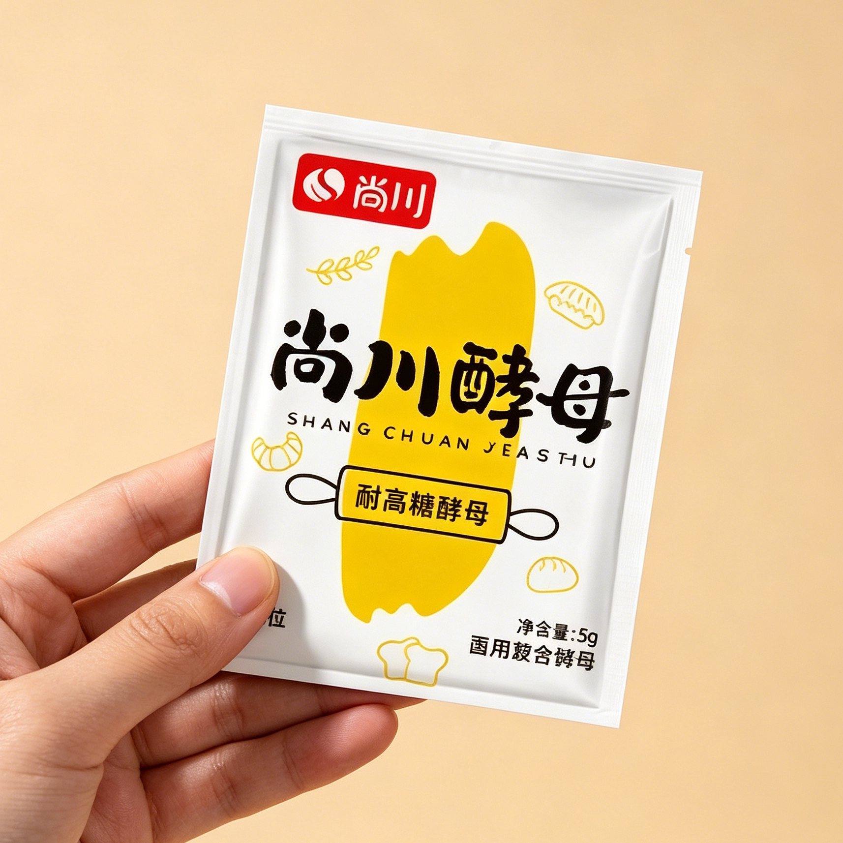 尚川耐高糖高活性干酵母菌发面旺孝母发孝粉馒头家用发酵粉