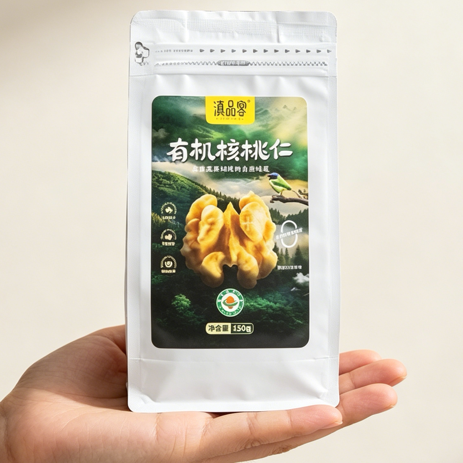 滇品客云南有机核桃仁原味即食薄皮核桃肉新货孕妇儿童坚果零食图片