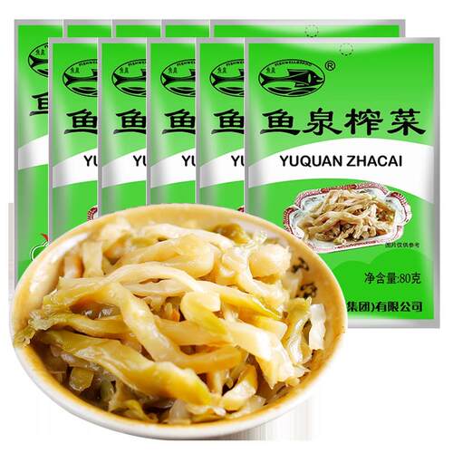 鱼泉榨菜80克脆香榨菜丝重庆涪陵特产清淡腌菜麻辣咸菜下饭菜袋装