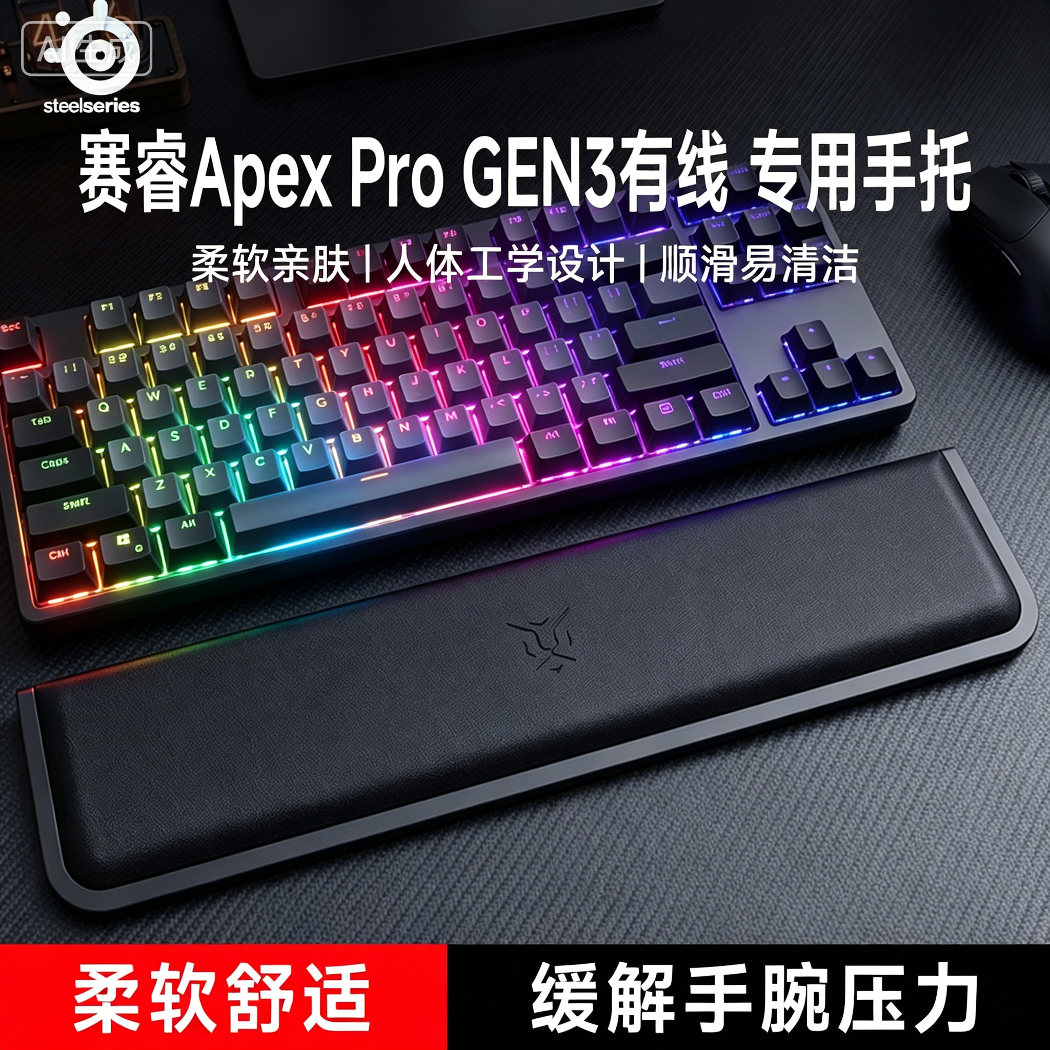 适用 赛睿Apex ProGEN3有线键盘手托手腕垫游戏办公护腕掌托
