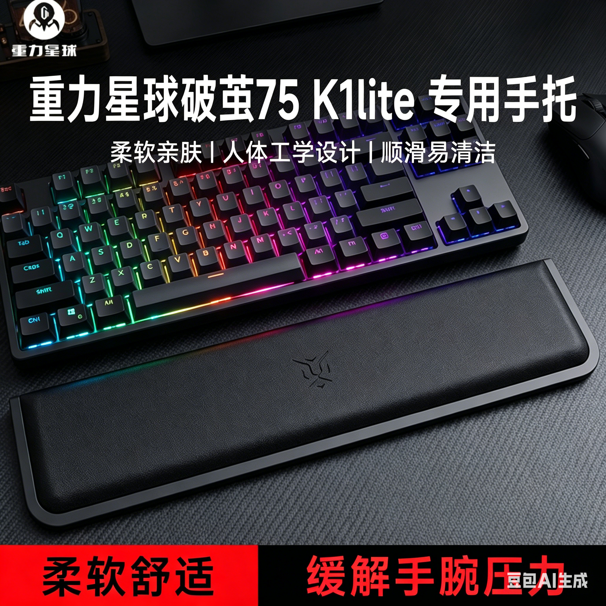 适用重力星球破茧75  K1liteo键盘手托游戏专用手腕托办公护腕垫