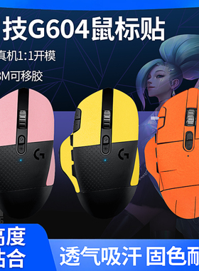 适用罗技G604鼠标防滑贴吸汗保护贴g604脚贴垫掌心背贴吸汗印花膜