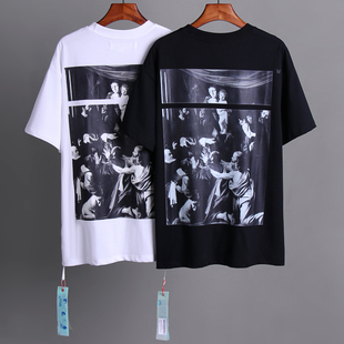 whios 黑白彩色宗教短袖 ss男女情侣油画t恤潮牌 夏季 off2020ss新款