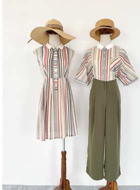 MP英伦复古原创设计 古典爱德华风军绿色阔腿裤高腰显瘦垂感通勤