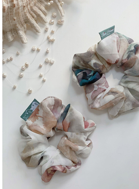 misspatina烟雨江南花色手工大肠发圈发饰丸子头饰肥肠发绳