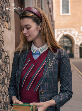 MissPatina 英伦复古风简约气质纯色宽边PU皮质发箍头箍