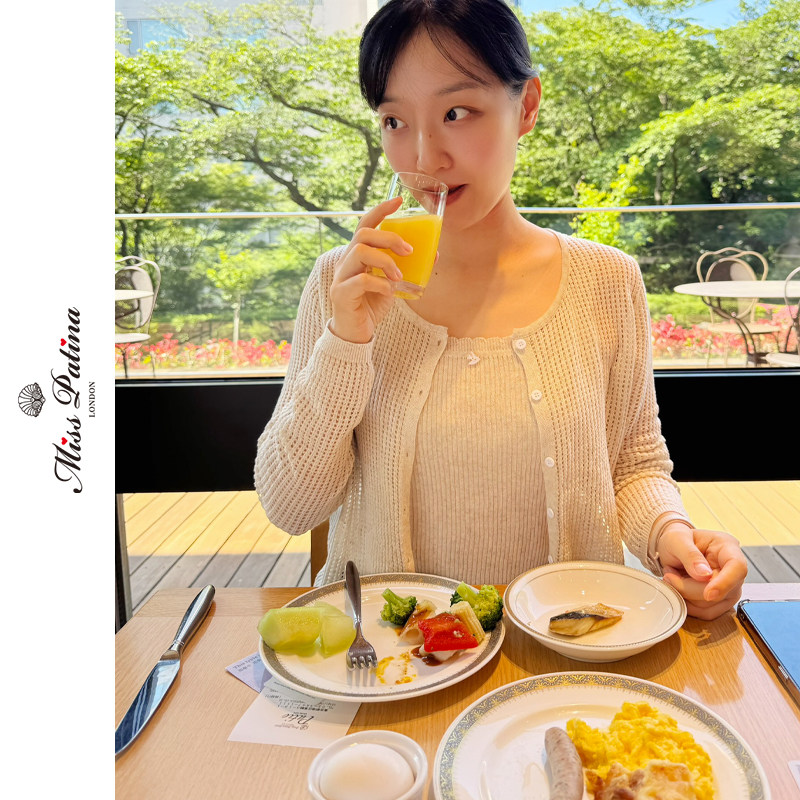 MP杏色针织开衫女防晒外搭套装