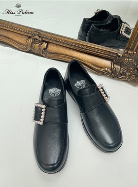 MP超实用 软底牛皮 英伦复古女绅士通勤轻便小皮鞋珍珠装饰