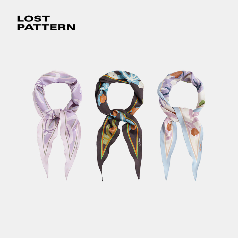 双成记沙生绿洲印花真丝斜纹菱形巾龙血树印花时装周设计师款26春