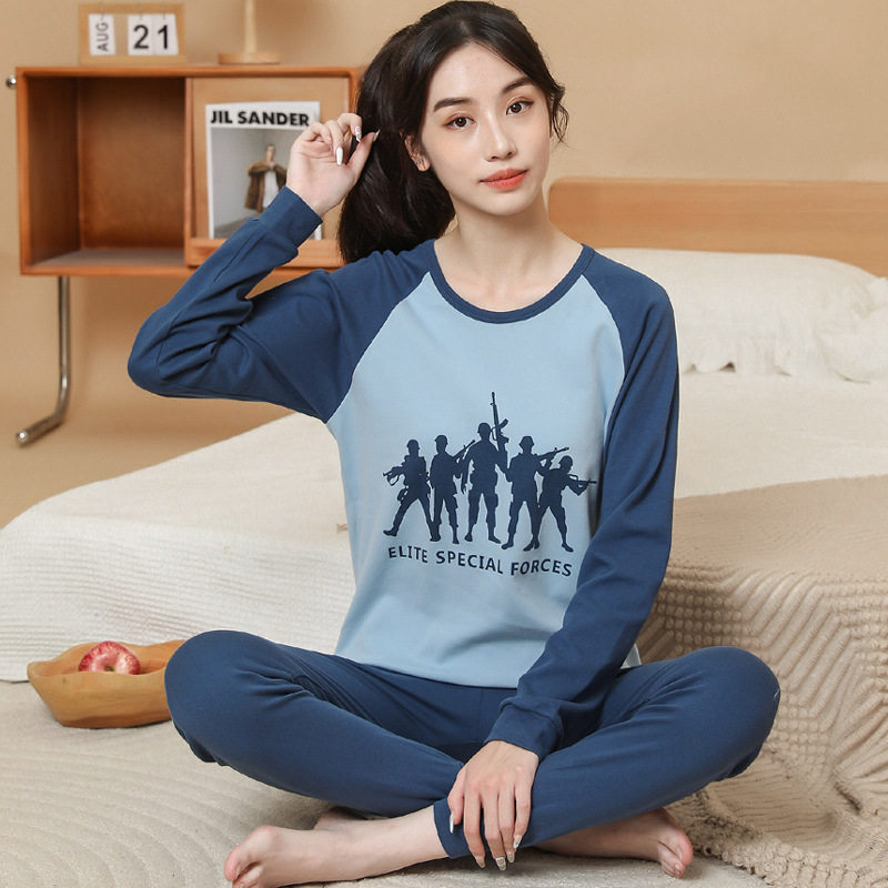 青少年秋衣秋裤套装儿童纯棉条纹保暖内衣中大童初高中家居服睡衣