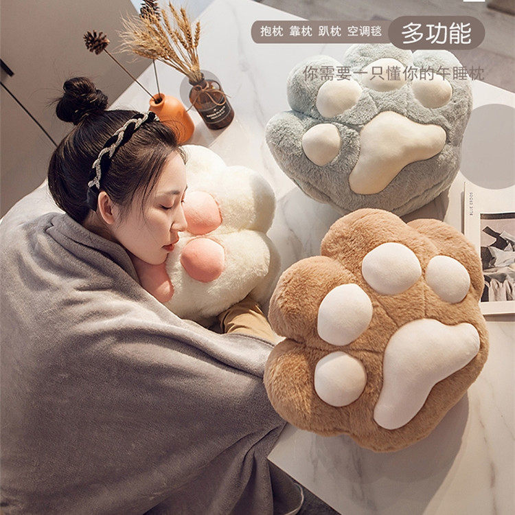 猫爪汽车抱枕被子两用办