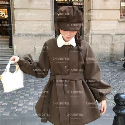 秋冬季厚黑保暖加厚毛呢