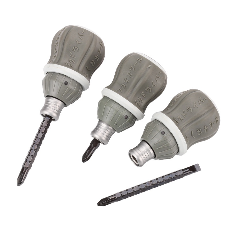 福冈工具 棘轮螺丝刀 家用伸缩两用批头 十字一字PH2 6MM FO-9006