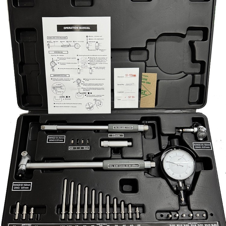 高精度内径量表3支装18-160mm内径百分表套装量缸表