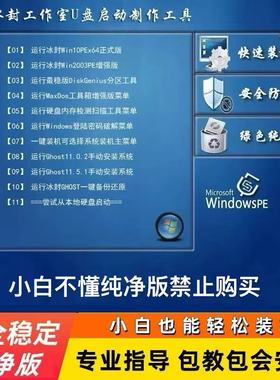冰封纯净系统u盘windows10一键PE系统安装重装防删win11