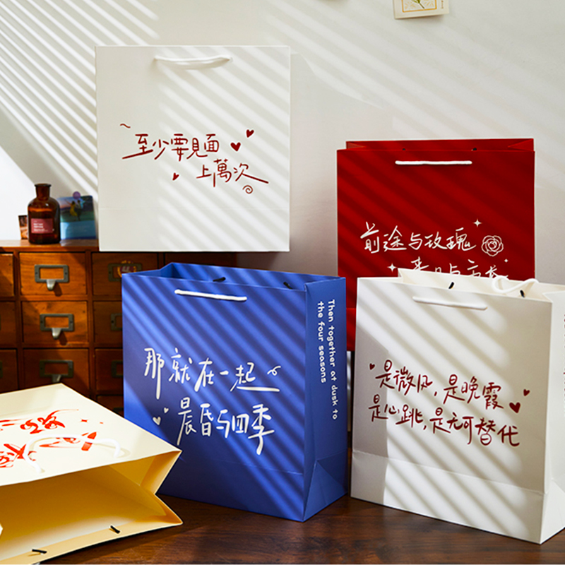 礼品袋手提包装礼物袋纸袋子男女孩生日大号可高级感送情侣情人节