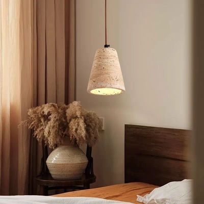 日式黄洞石中古侘寂风卧室床头北欧复古民宿设计师餐厅灯玄关吊灯