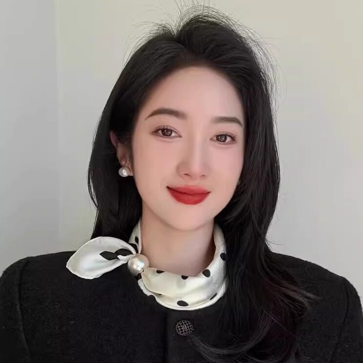春夏季女吊高级法国锁骨波点围脖