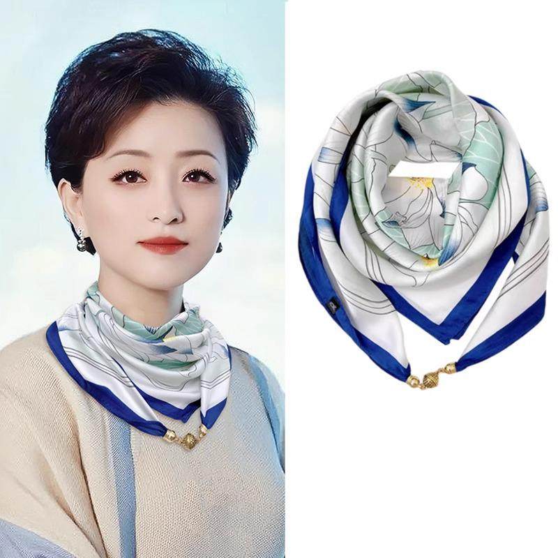 YaoYiZun磁吸扣薄款三角丝巾围巾