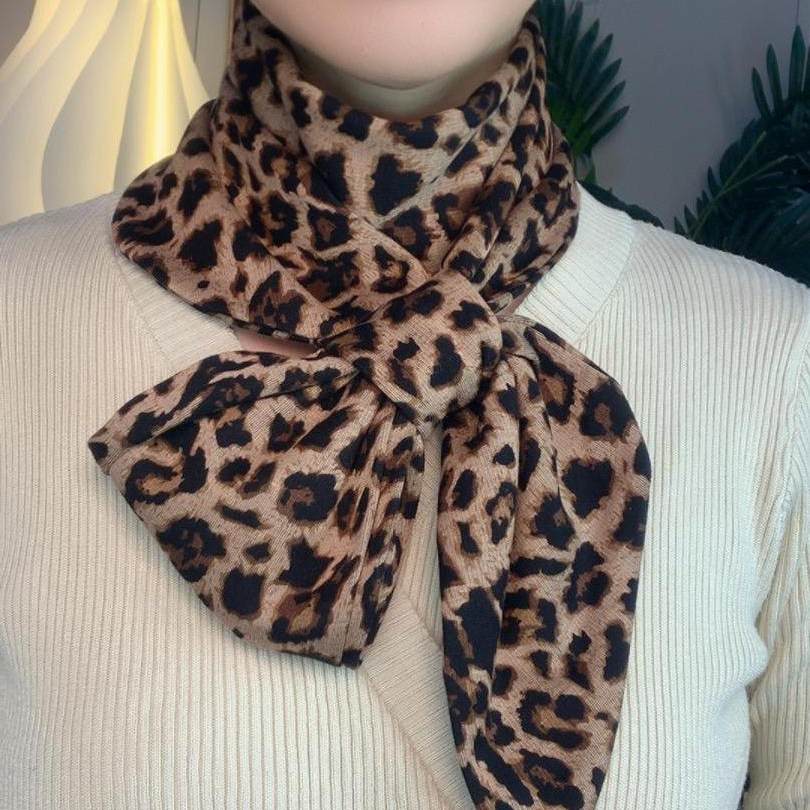 豹纹丝巾女2025新款围脖丝巾