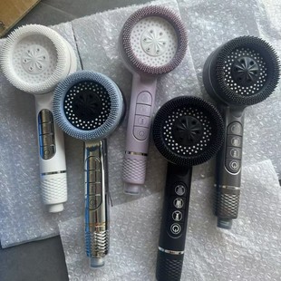 淋浴增压花洒家用洗澡手持花洒淋浴套装 钢琴键毛刷按摩喷枪式