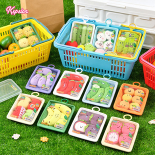 凯佩珑正版 蔬菜拼盘第二弹茄子山竹秋葵苹果菠萝毛绒公仔卡包挂件
