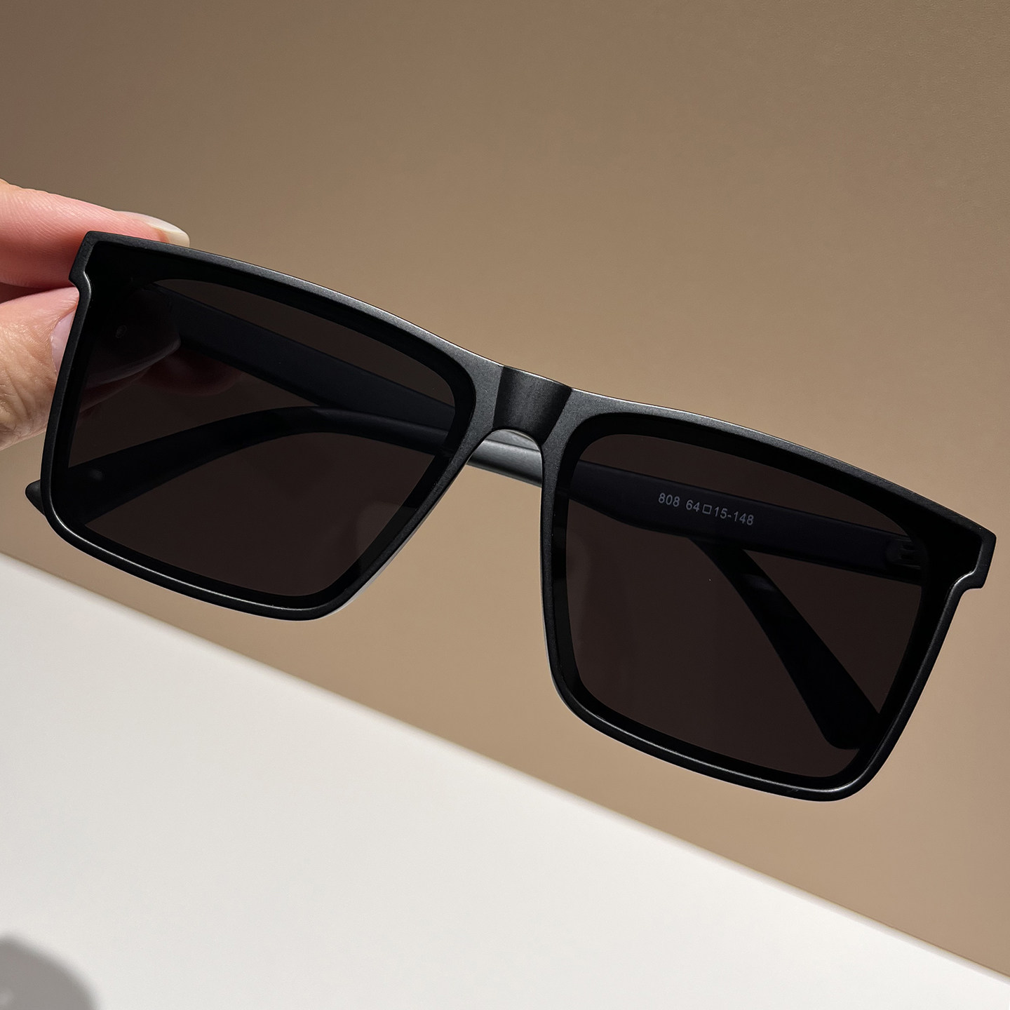 方形偏光墨镜男2025新款开车专用防紫外线大脸钓鱼骑车防风太阳镜