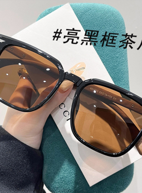 潮枠复古茶色偏光墨镜近视太阳镜