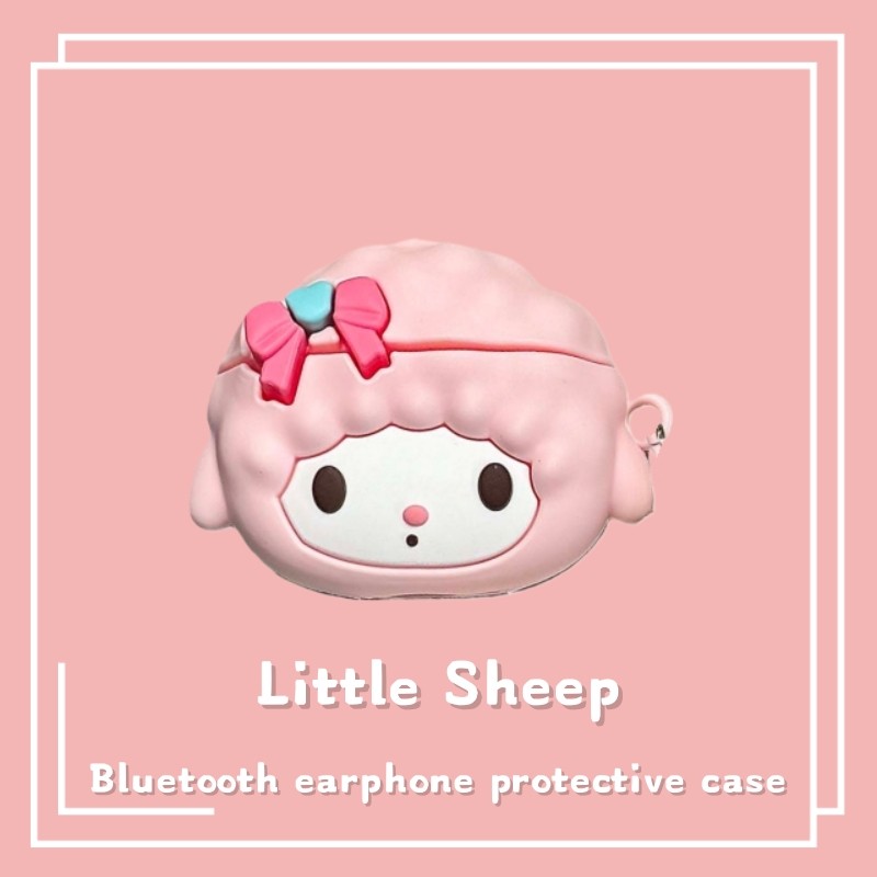 可爱小绵羊美乐蒂适用于OPPOenco Air4Pro蓝牙耳机保护套卡通X3少女心Free4萌系R3pro新款Air2pro防摔粉色系