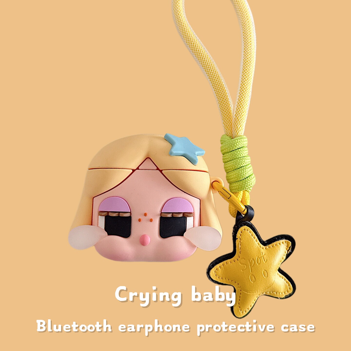 卡通立体哭娃适用于华为freeclip2蓝牙耳机保护套5i/6i耳机壳freebuds Pro5可爱SE2趣味7i女生SE3硅胶pro4新