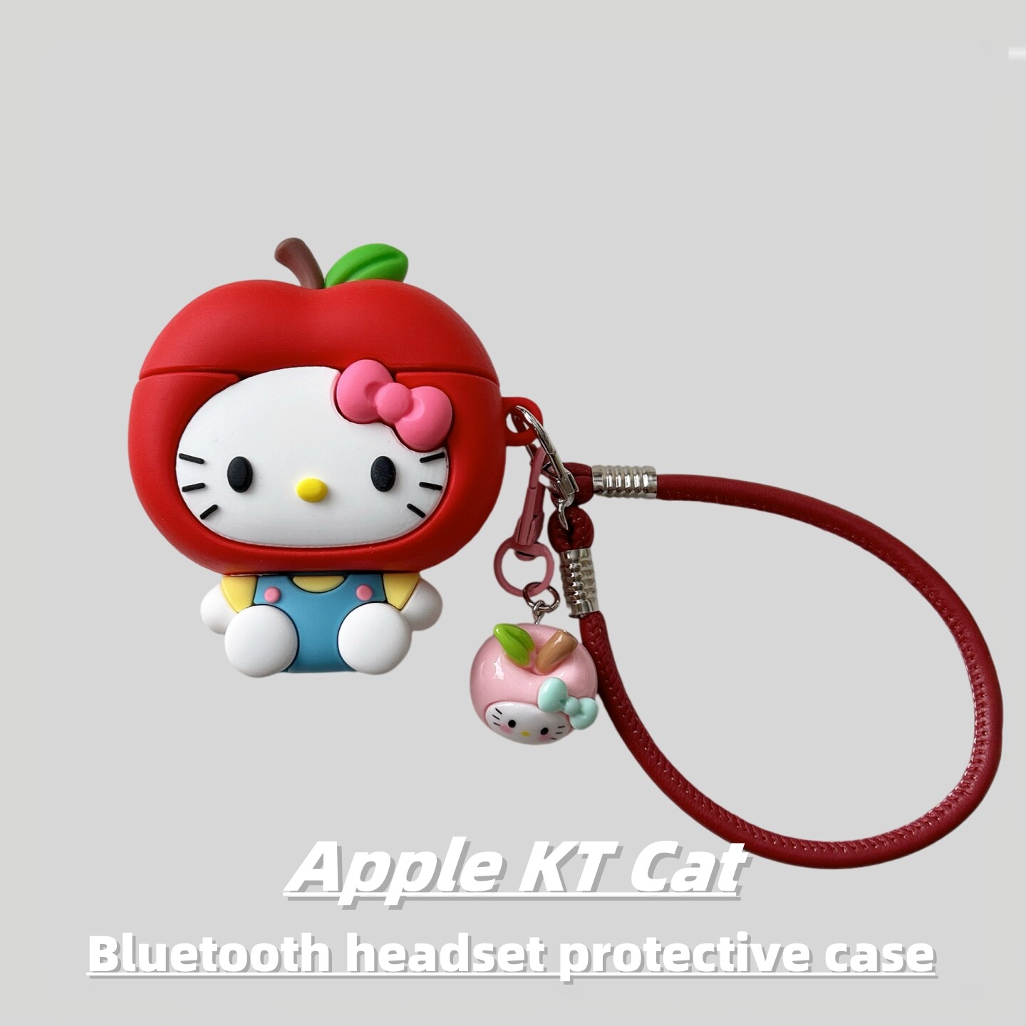 可爱卡通立体红苹果KT猫适用于大鲨Bose4代蓝牙耳机保护套大鲨3代耳机壳BOSE ultra开放式少女心萌系2代创意