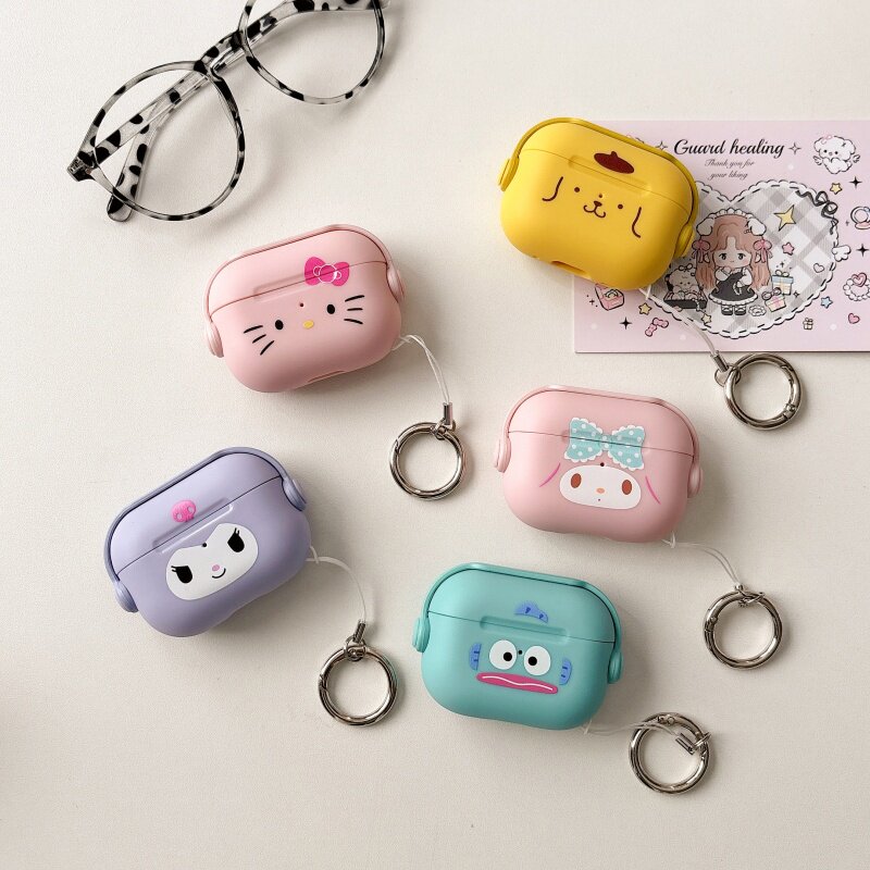 萌系可爱卡通库洛米适用于苹果AirPods4代蓝牙耳机保护套趣味KT猫防摔3代少女心1/2代Pro2美乐蒂女生新款创意