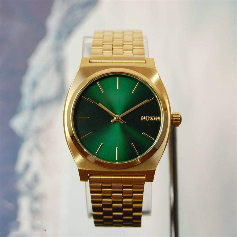 尼克松nixon手表男女款酒桶形时尚金绿色中性情侣表金表美式潮牌