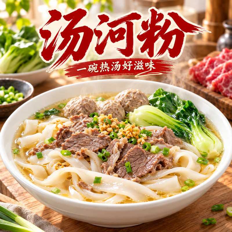即食宽河粉袋装含汤包开水水煮早餐夜宵宿舍常备方便速食主食