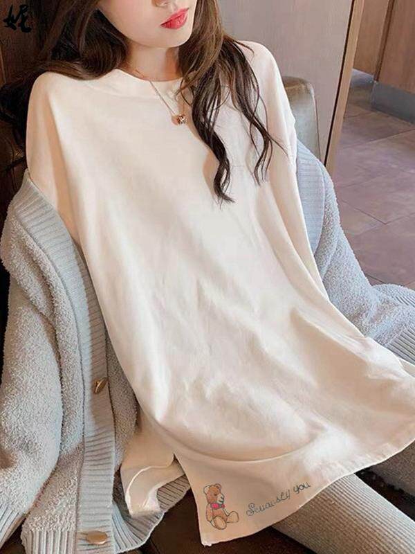 가을 겨울 순면 수유복 플러스 벨벳과 두꺼운 외출 티셔츠 슬릿 긴팔 수유 탑 루즈한 내부 레이어링 셔츠
