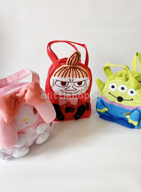 alittlehappy日本购代购moomin亚美超可爱卡通日式便当包手拎包