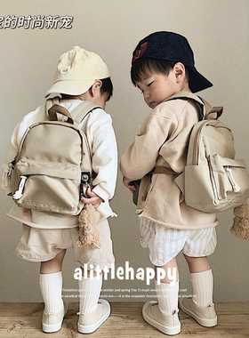 alittlehappy 高品质日本实用儿童成人双肩包 可带水杯卡其色