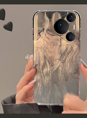 黑色渐变晕染适用华为p70手机壳p60e高级感p70art羽纱p60pro气质por硅胶p7o软壳p6o小众个性创意网红少女新款